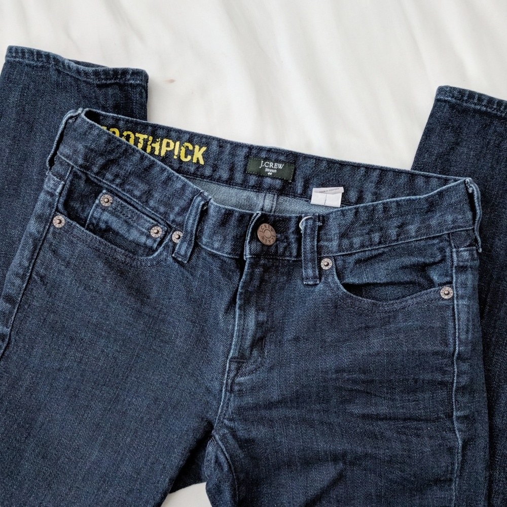 J Crew | Toothpick Stretch Jeans in Dark Denim